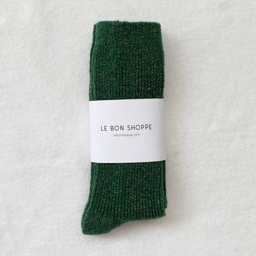Le Bon Shoppe Winter Sparkle Socks - Evergreen