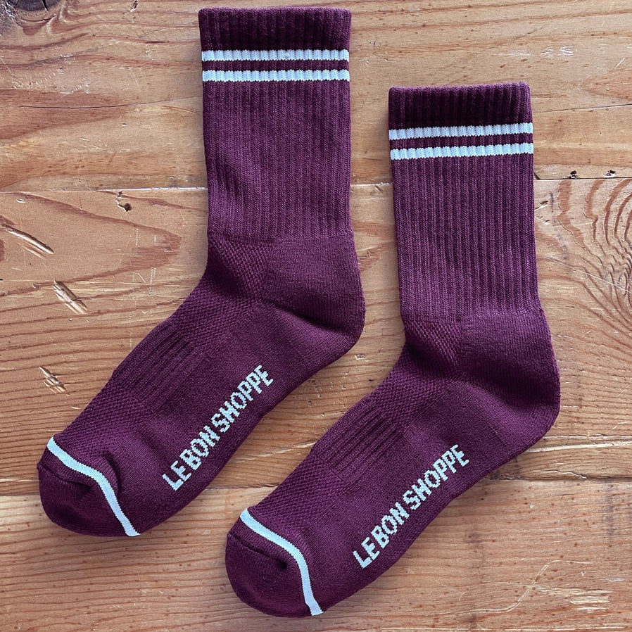 Le Bon Shoppe Boyfriend Socks - Maroon