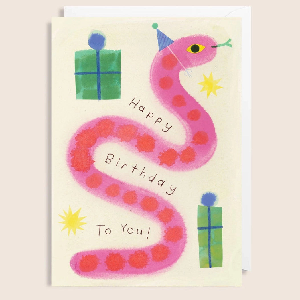 Happy Birthday Party Snake Card