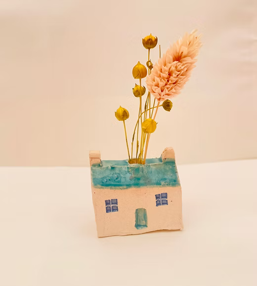 Ceramic Bothy House Bud Vase