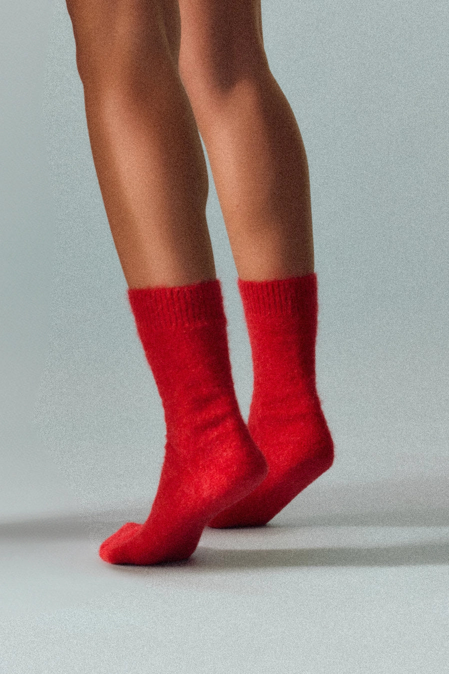 Pairs Ultra Soft Alpaca Socks - Postbox Red