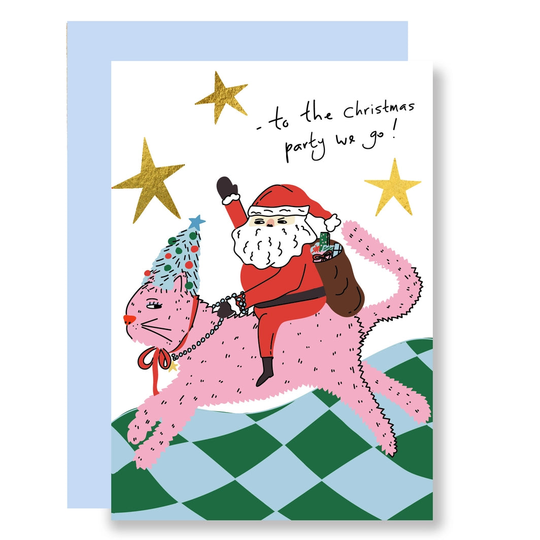 To The Party We Go Christmas Card