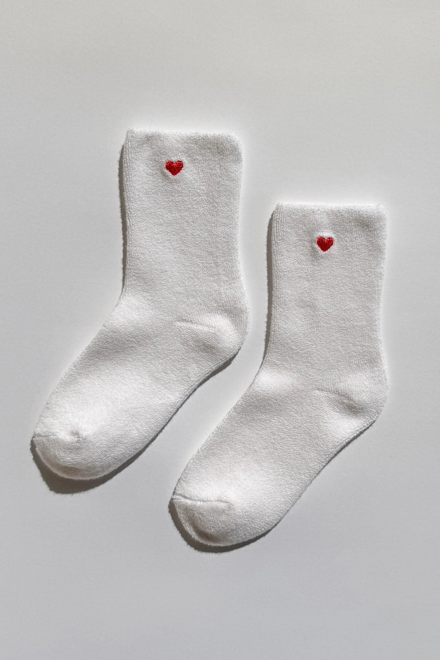 Le Bon Shoppe Cloud Socks Embroidered Heart - White