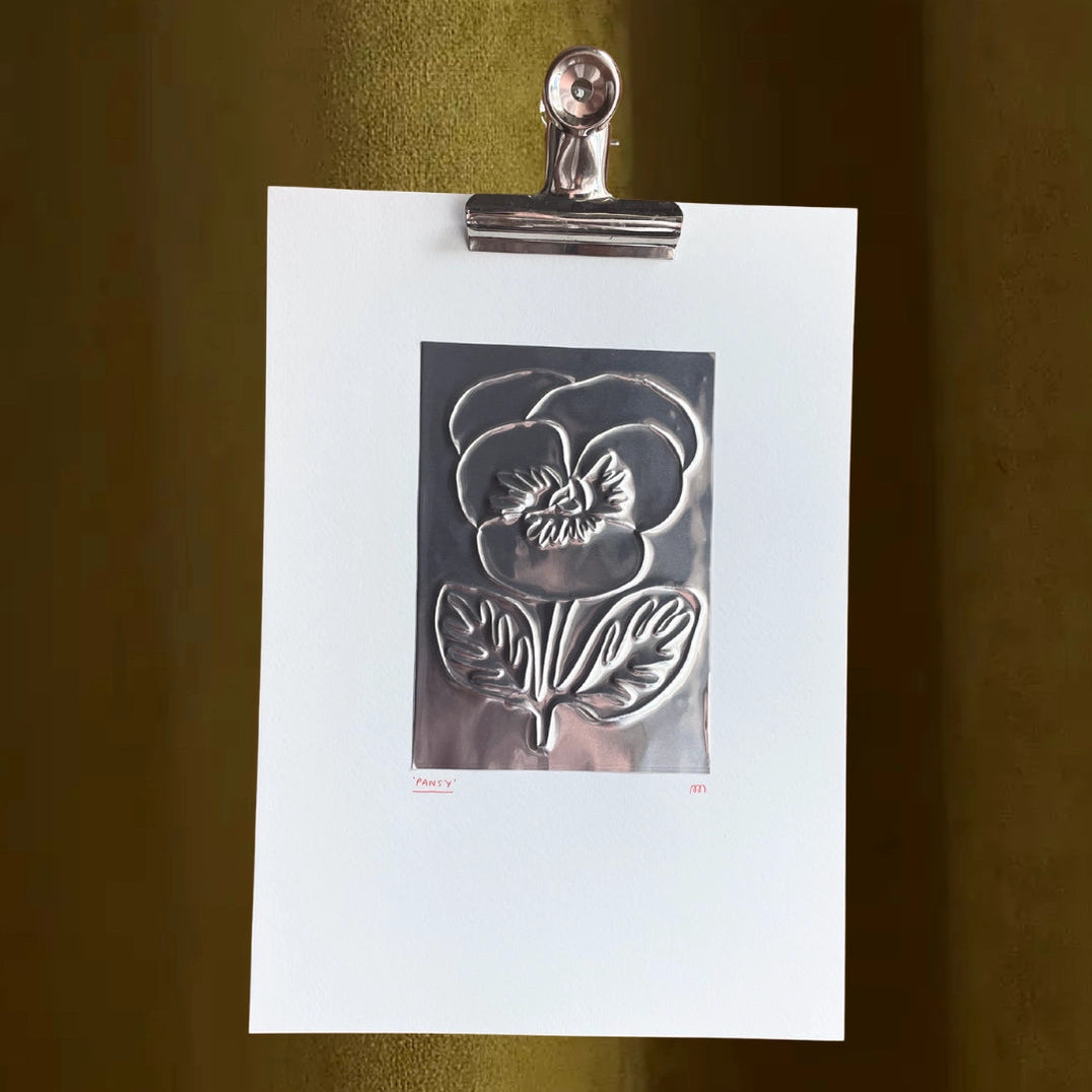 A4 Embossed Print - Pansy