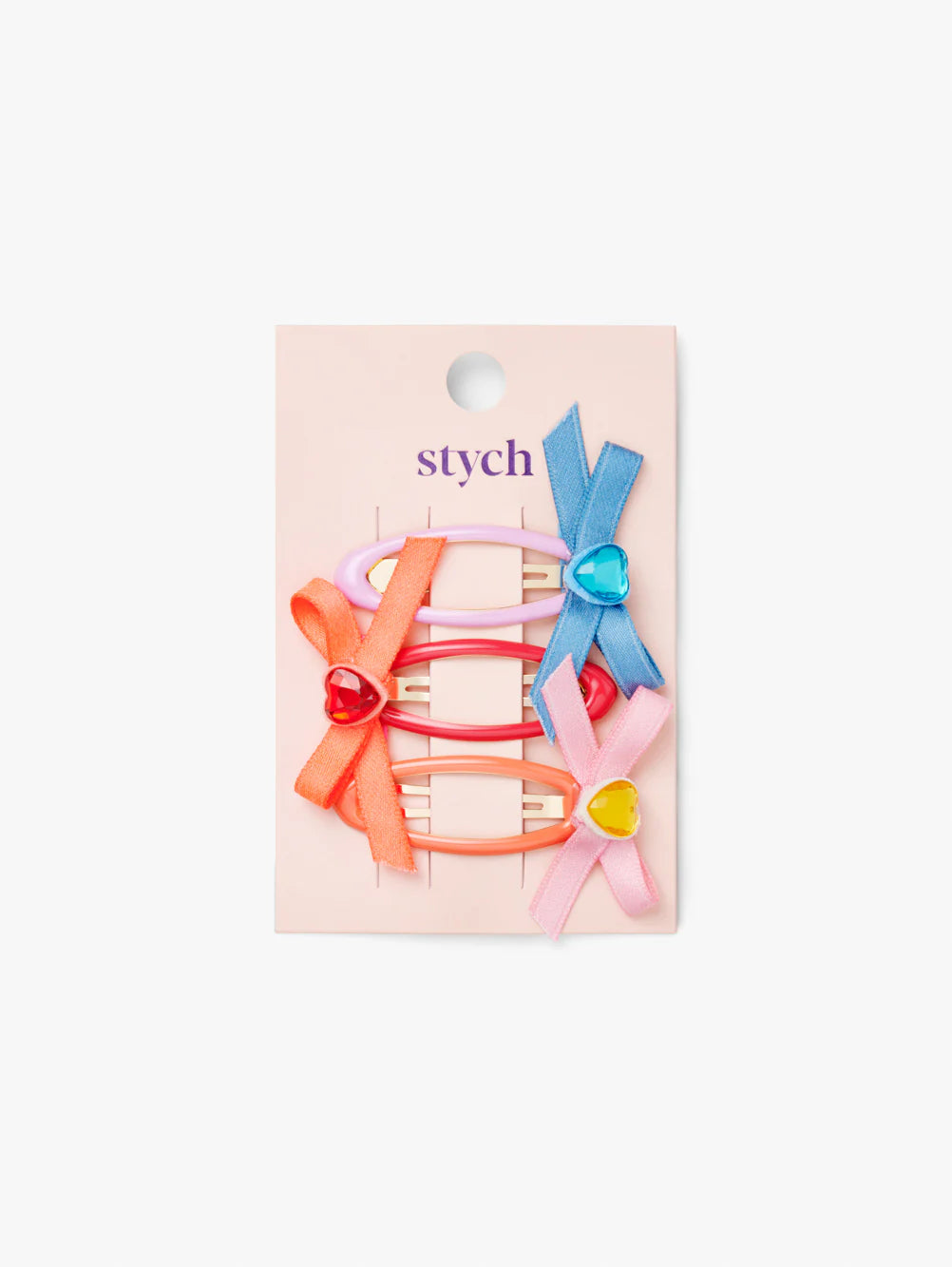 Stych Bow and Heart Gem Clips