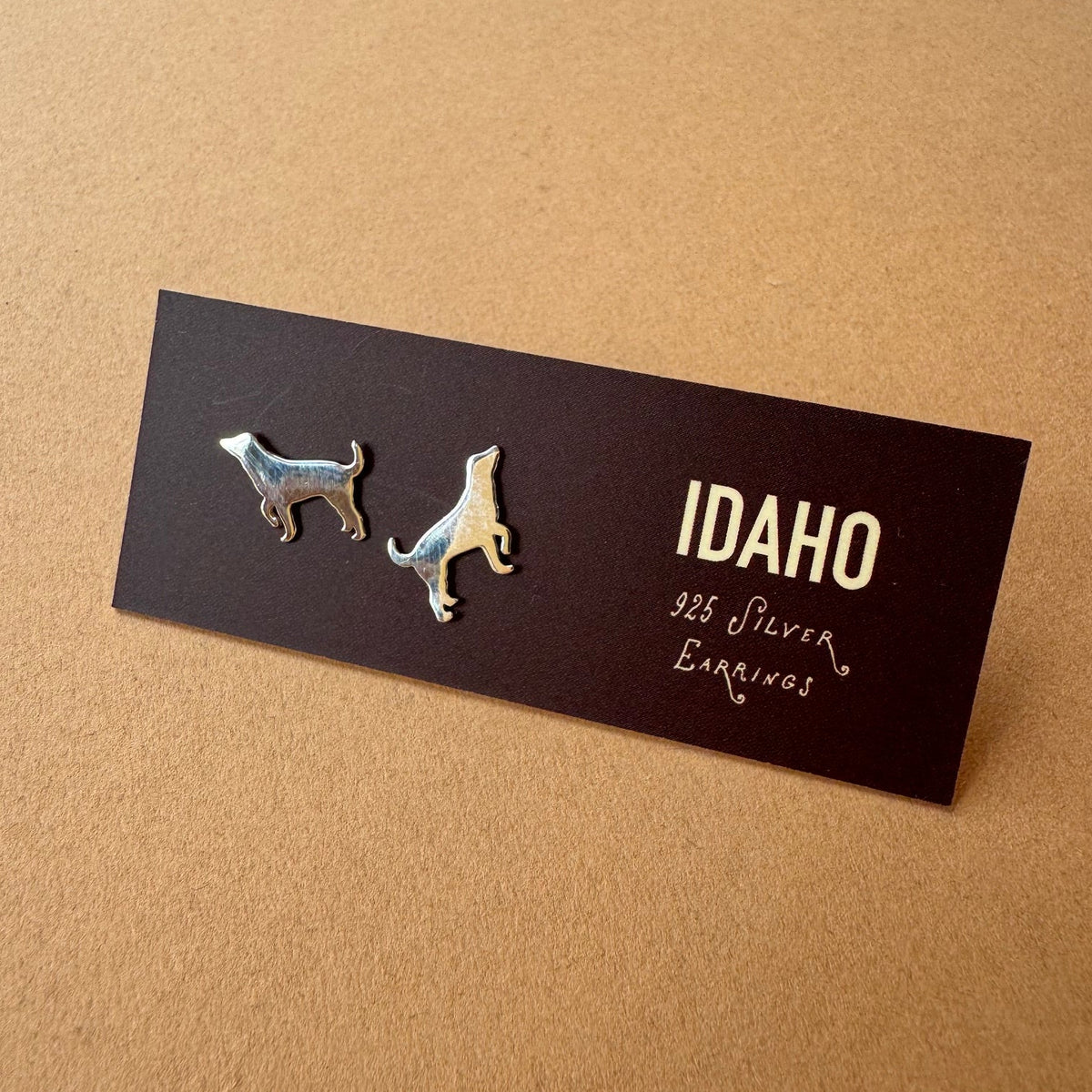 Silver Stud Earrings - Dog