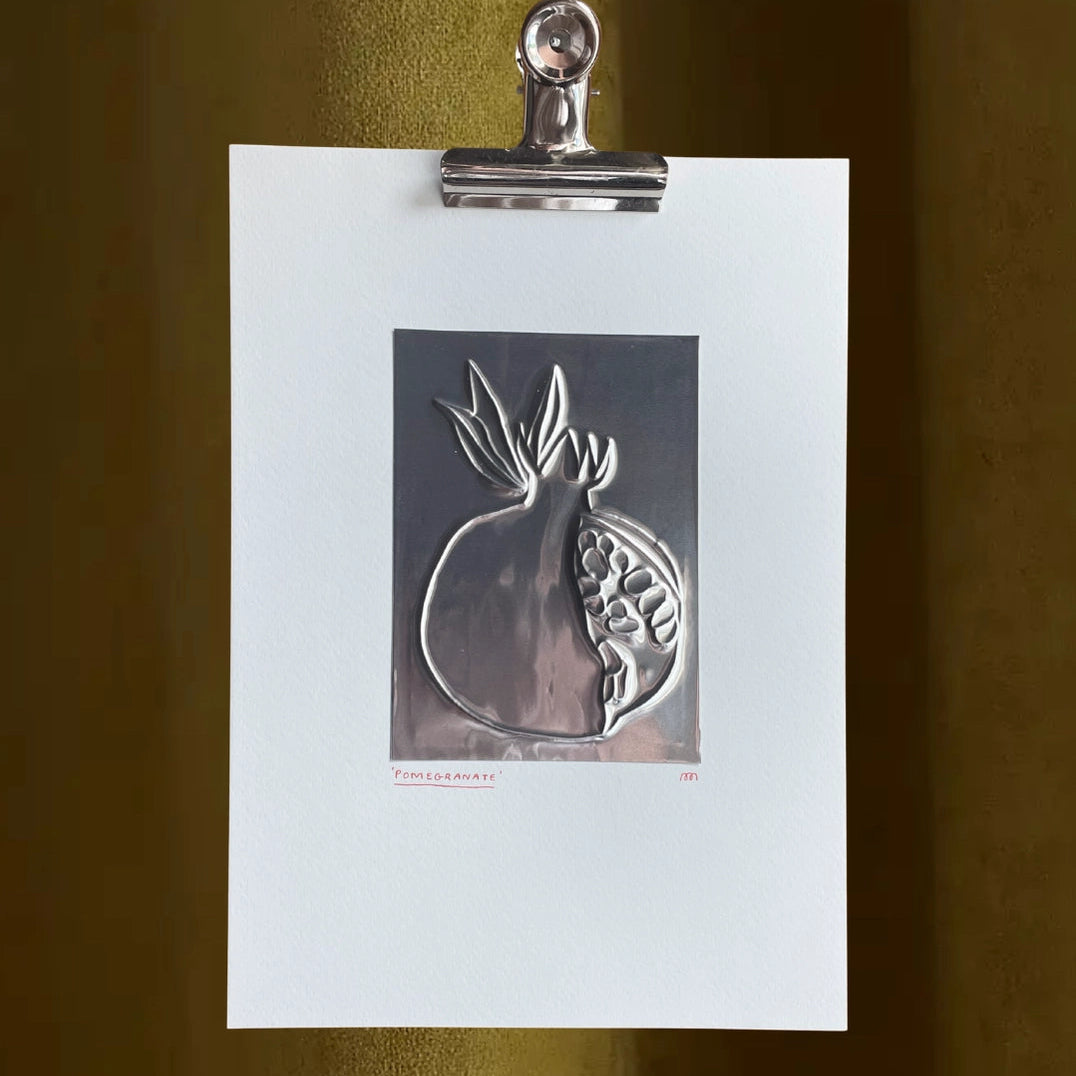 A4 Embossed Print - Pomegranate