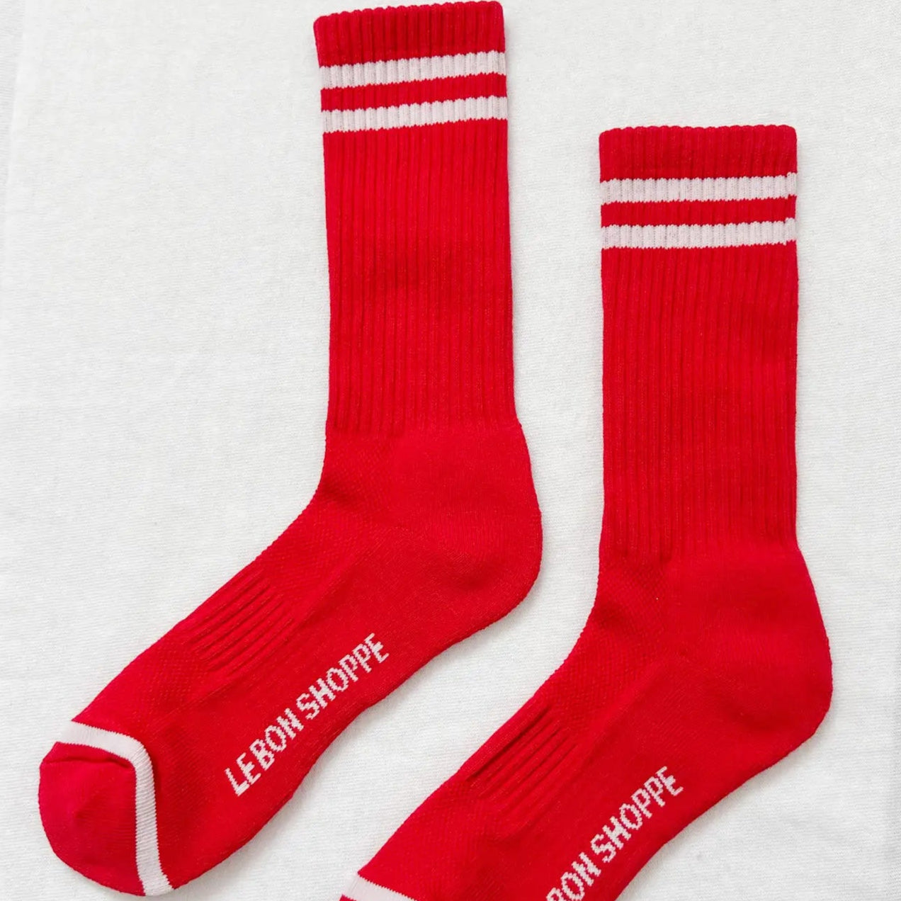 Le Bon Shoppe Extended Boyfriend Socks - Red