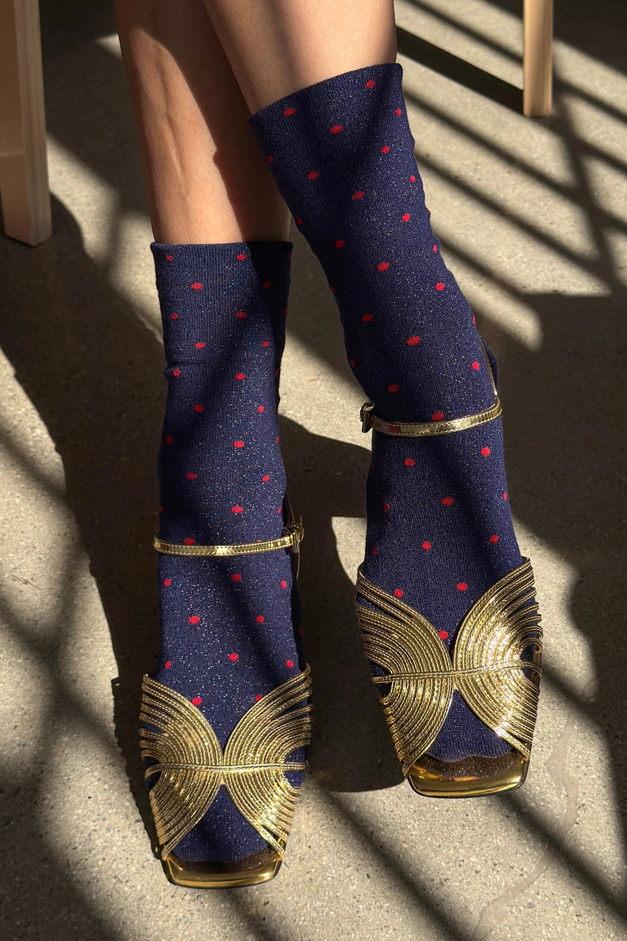 Le Bon Shoppe Glitter Sneaker Socks - Navy