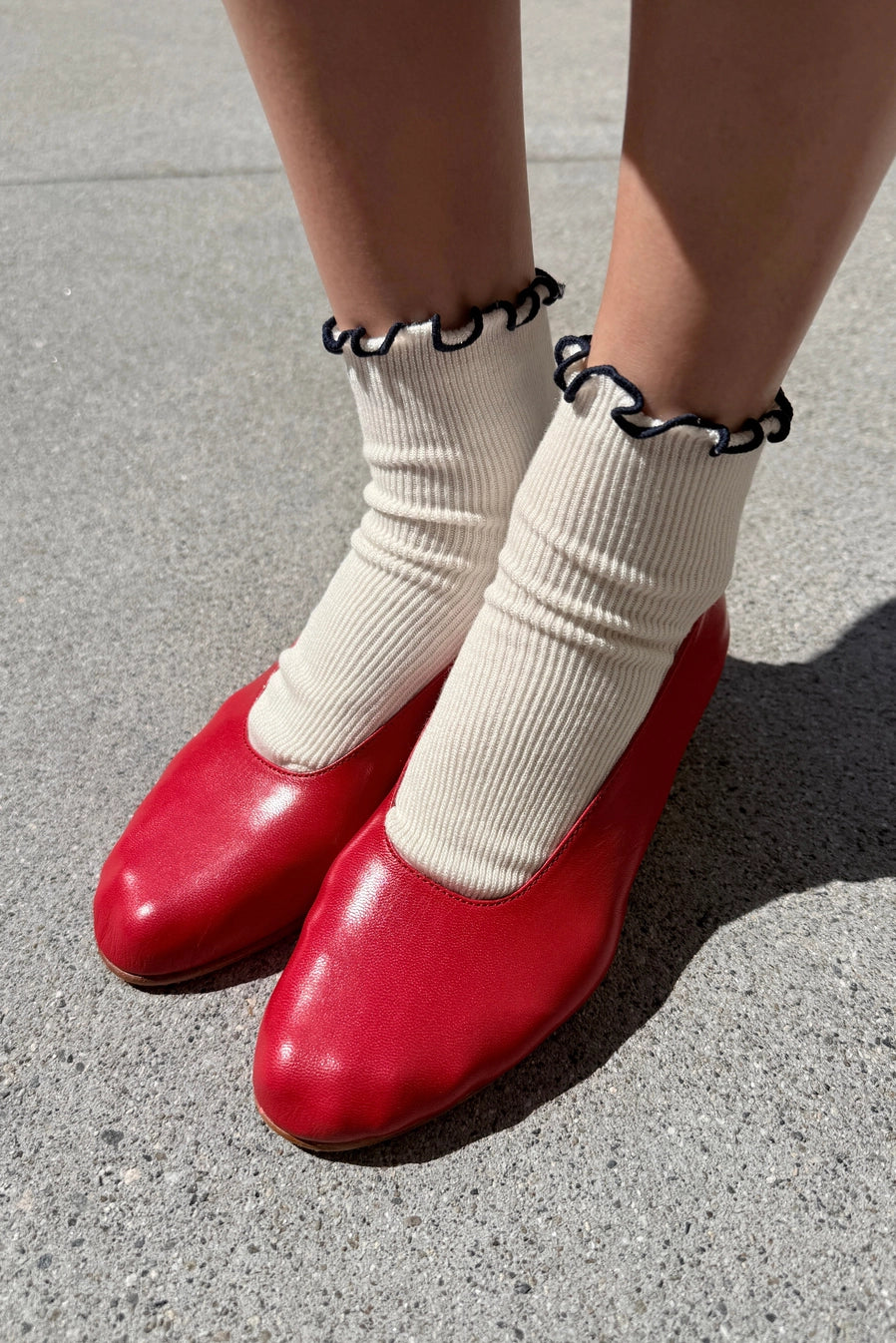 Le Bon Shoppe X Noble Petit Ruffle Socks - White & Navy