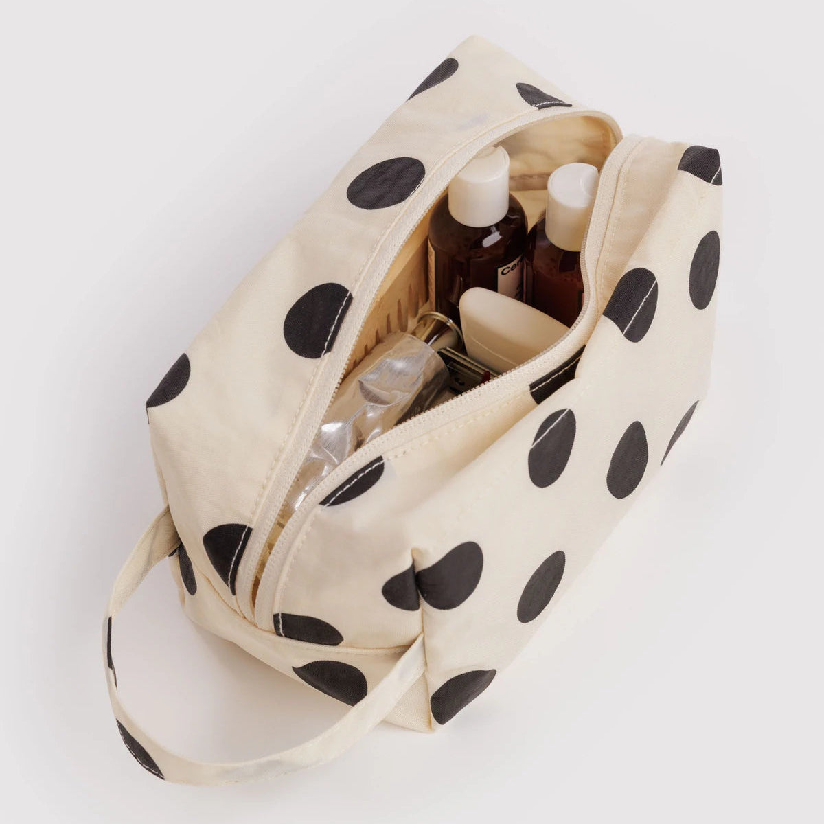 Baggu Dopp Wash Bag - Cream and Black Polka Dot
