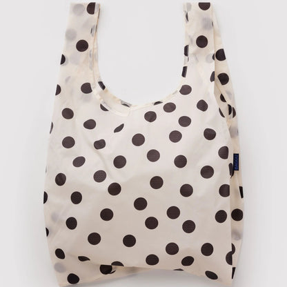 Baggu Standard Reusable Bag - Cream and Black Polka Dot