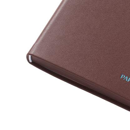 Charm PU Notebook - Chestnut and Ink Red