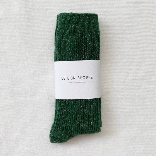 Le Bon Shoppe Winter Sparkle Socks - Evergreen