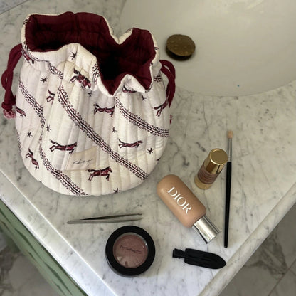 TBCo Drawstring Wash Bag - Cream Gallop