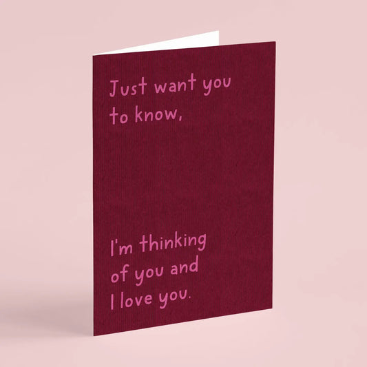 Thinking Of You And I Love You Mini Card