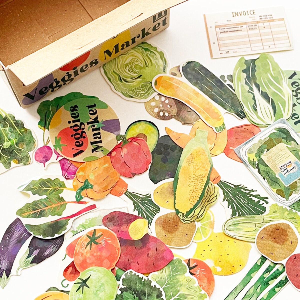 Miniature Sticker Box - Veggie Market