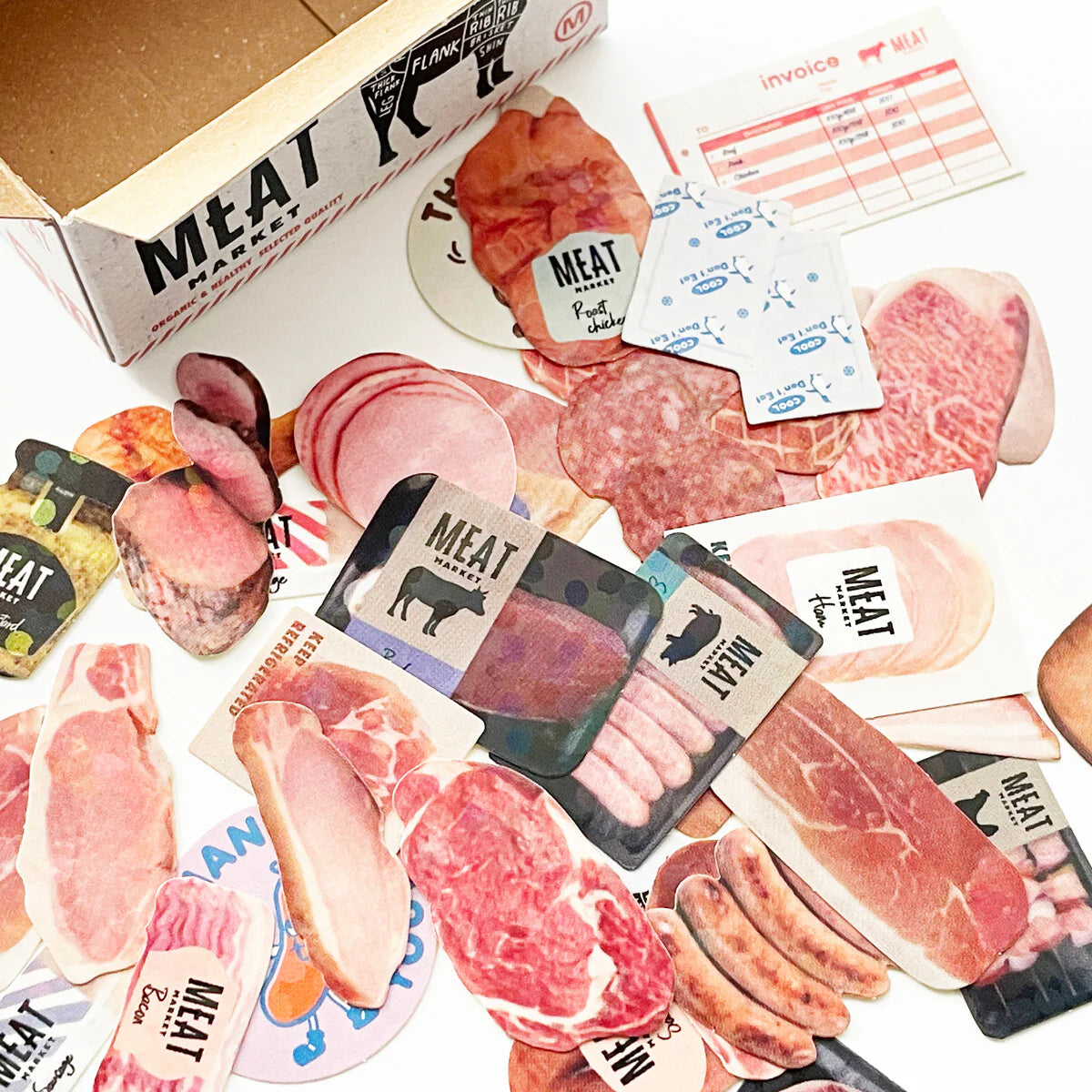 Miniature Sticker Box - Meat