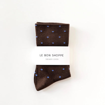 Le Bon Shoppe Polka Dot Sock - Cacao & Blue