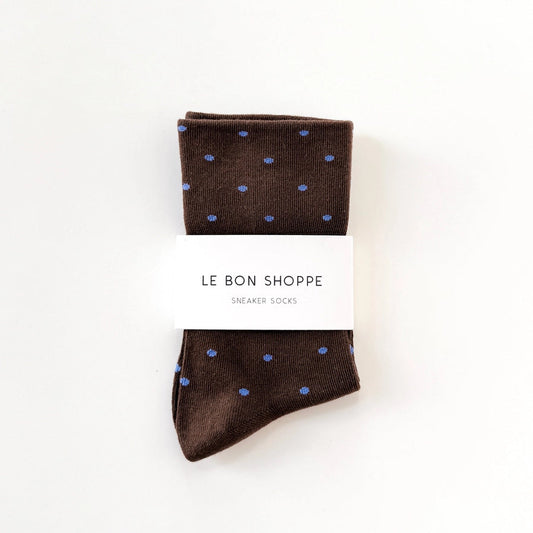 Le Bon Shoppe Polka Dot Sock - Cacao & Blue