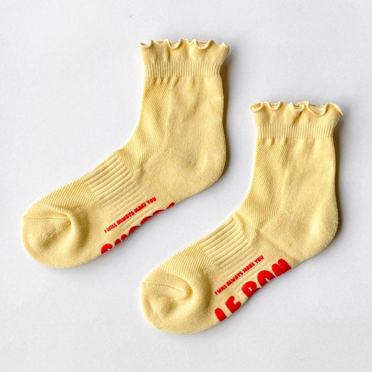 Le Bon Shoppe Ruffled Hugger Sock - Banana Cream