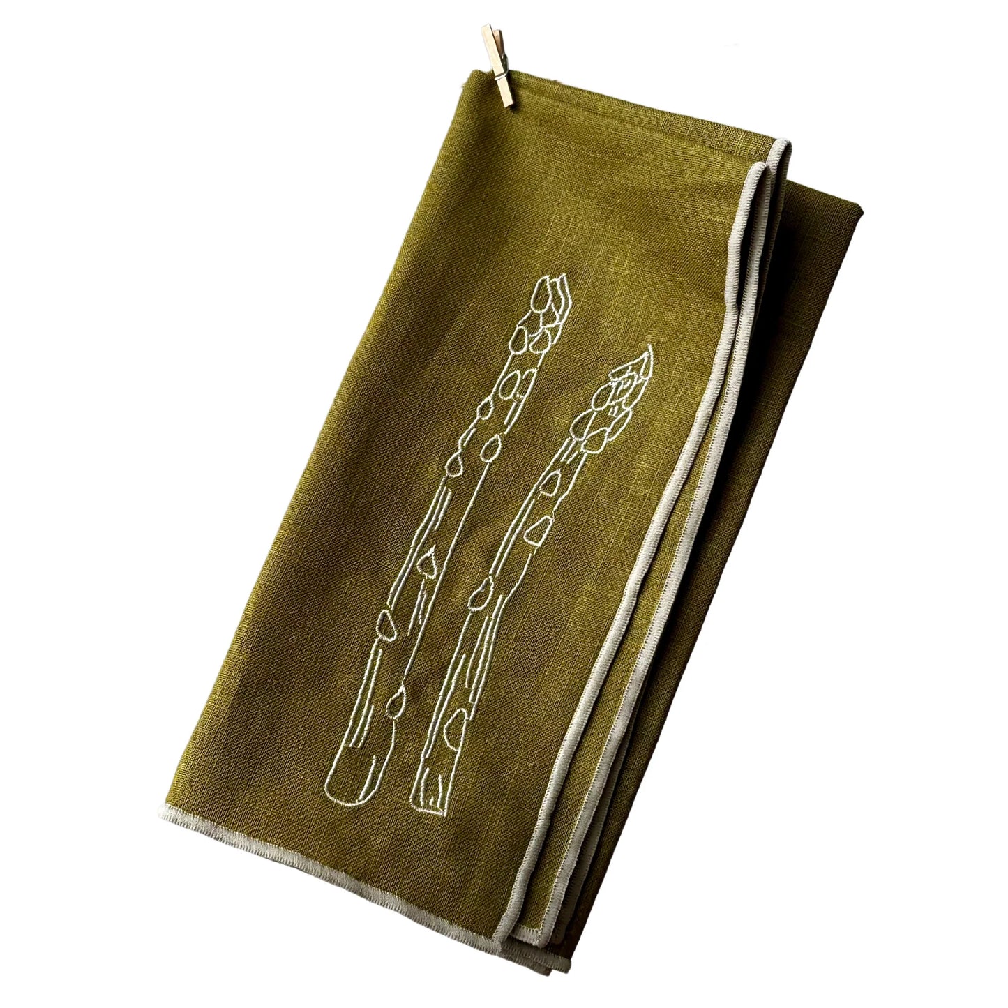 Maegen Embroidered Napkin Set of 2 - Asparagus