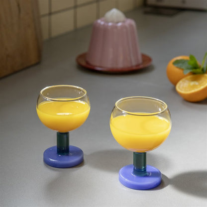 Cantine Glasses Set of Two - Blue & Green