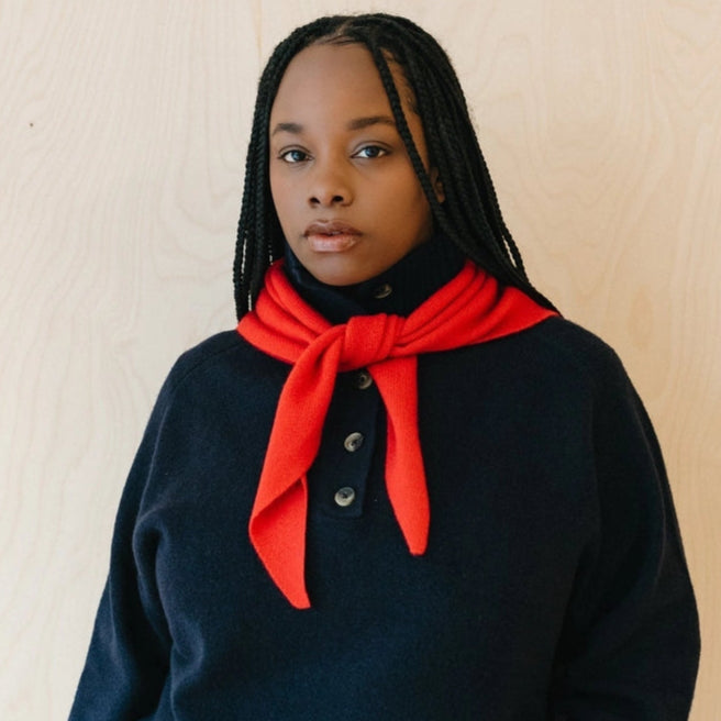 TBCo Merino Wool Triangle Scarf - Red