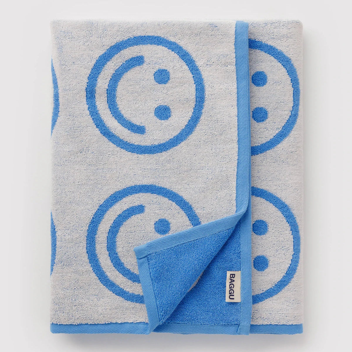 Baggu Bath Towel - Sky Blue Happy