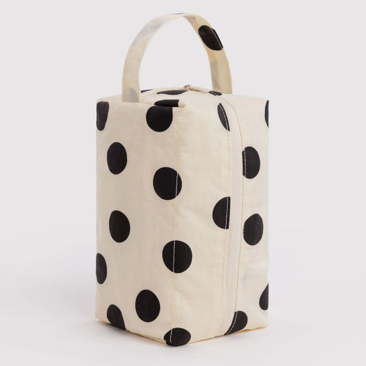 Baggu Dopp Wash Bag - Cream and Black Polka Dot
