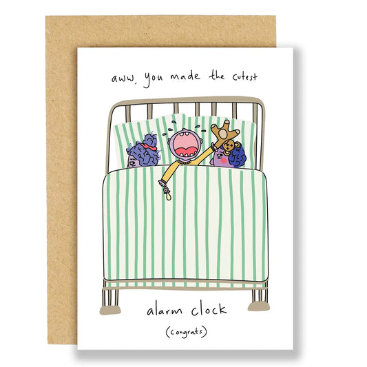 Cutest Alarm Clock New Baby Card