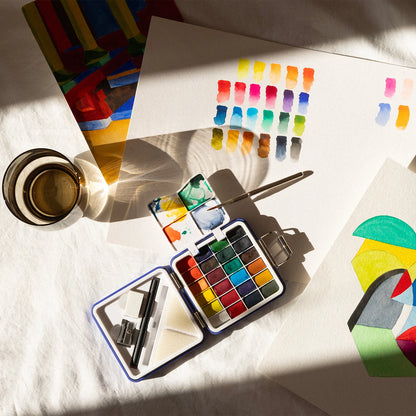 Papier Tigre Watercolour Travel Kit - Green Tin