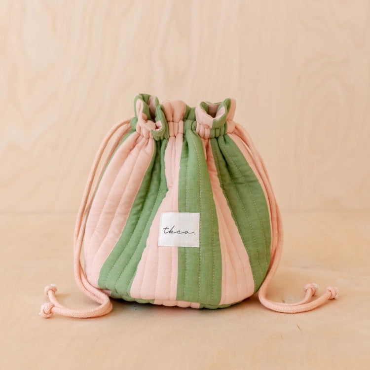 TBCo Drawstring Wash Bag - Green Stripe