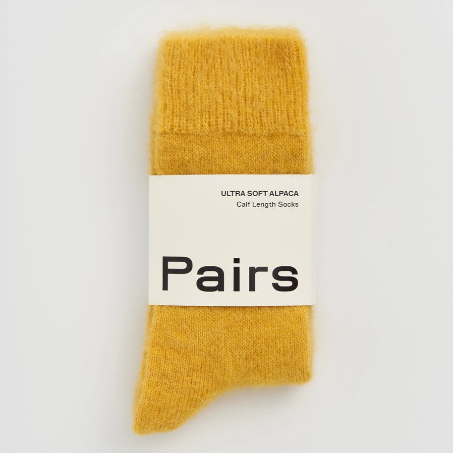 Pairs Ultra Soft Alpaca Socks - Dandelion Yellow
