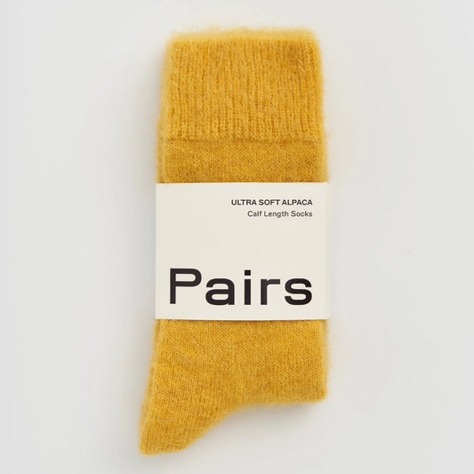 Pairs Ultra Soft Alpaca Socks - Dandelion Yellow