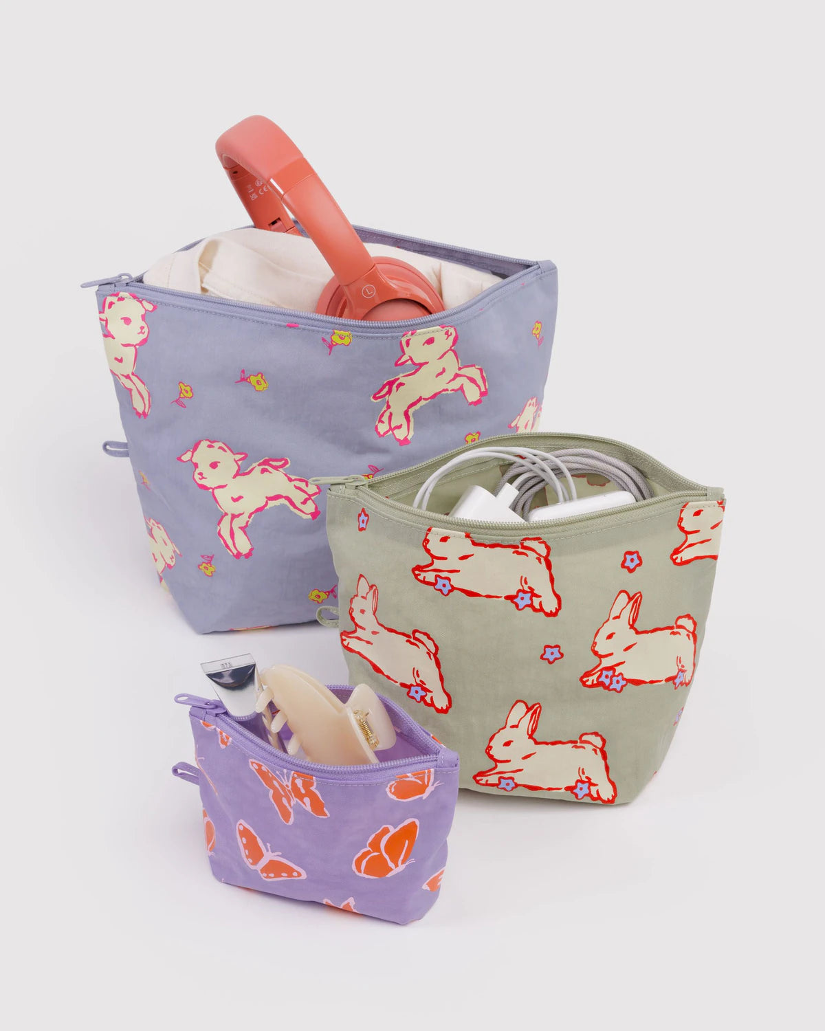 Baggu Go Pouch Set - Spring Animals