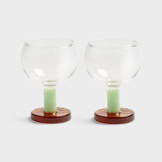 Cantine Glasses Set of Two - Amber & Mint