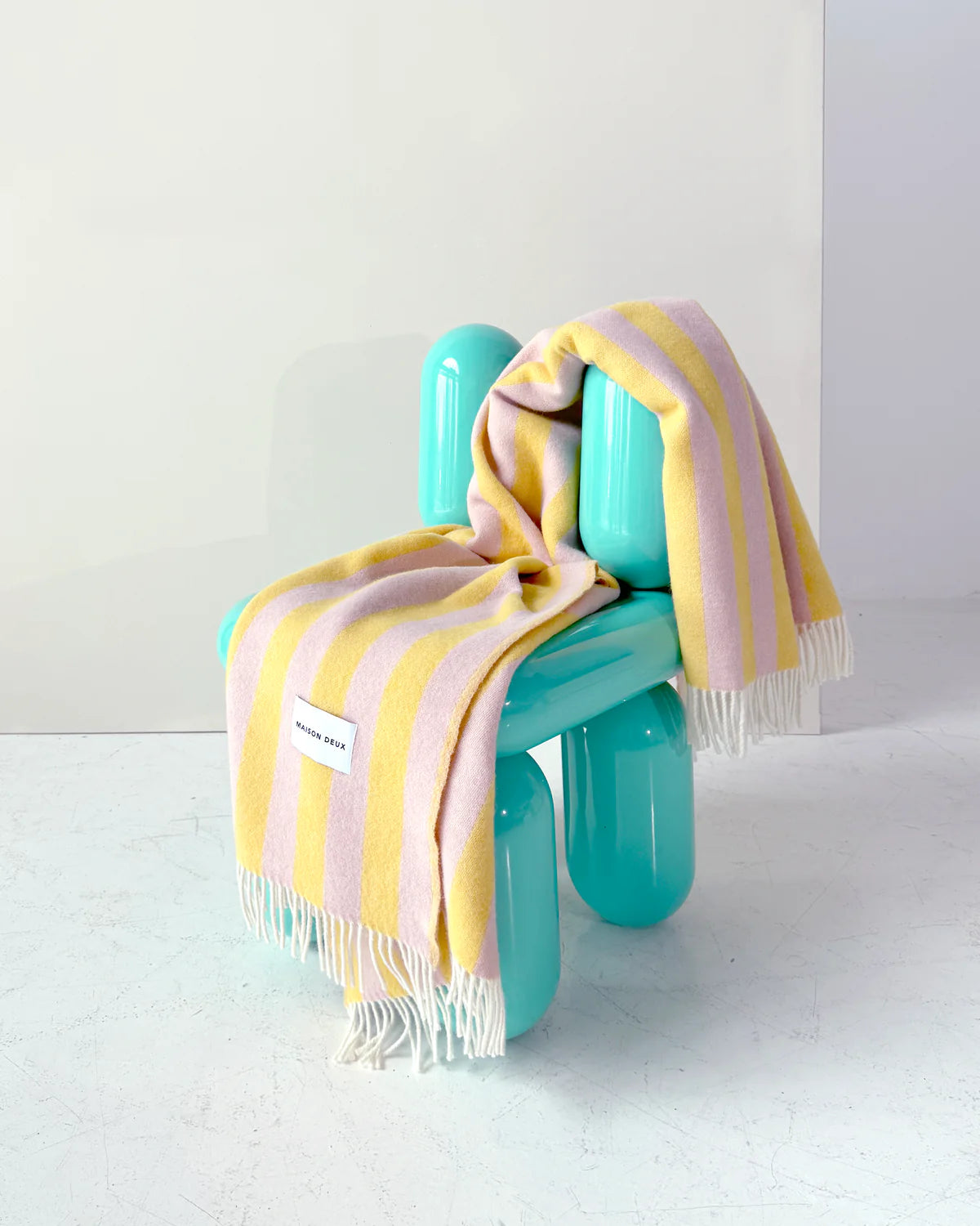 Maison Deux Candy Wrap Blanket - Pink Yellow