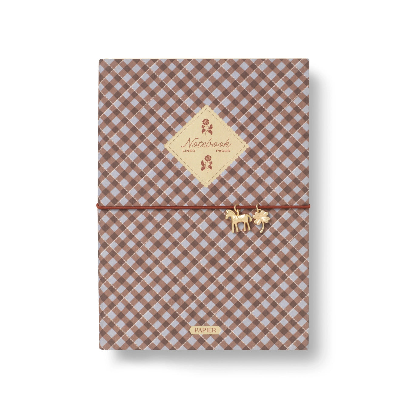 Charm Fabric Notebook - Petals and Plaid