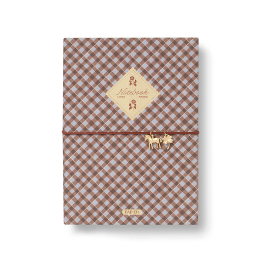 Charm Fabric Notebook - Petals and Plaid