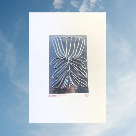 A4 Embossed Print - Chrysanthemum