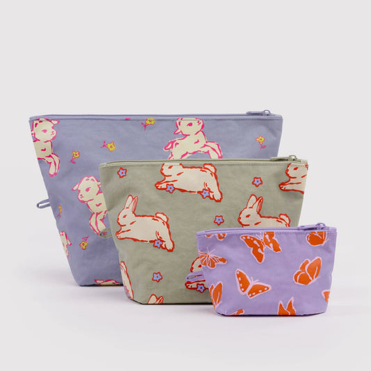 Baggu Go Pouch Set - Spring Animals
