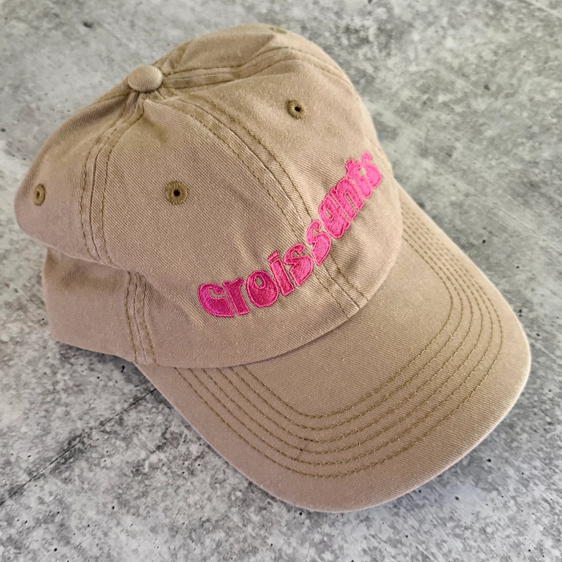 Embroidered Dad Cap - Croissants