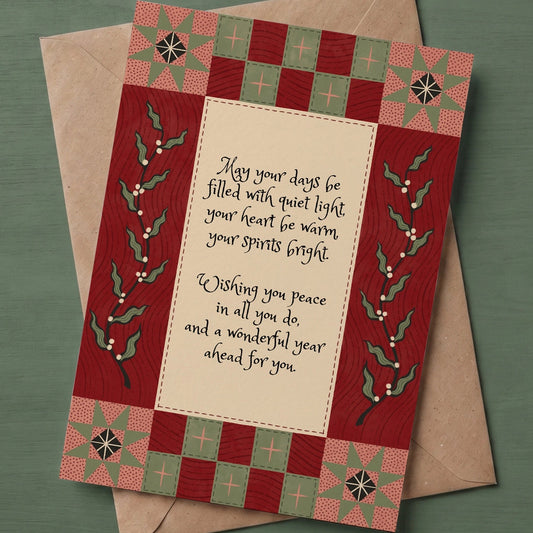 Christmas Quilt Red Card