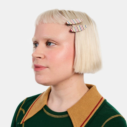 Chunks Allie Clips in Vanilla Stripe