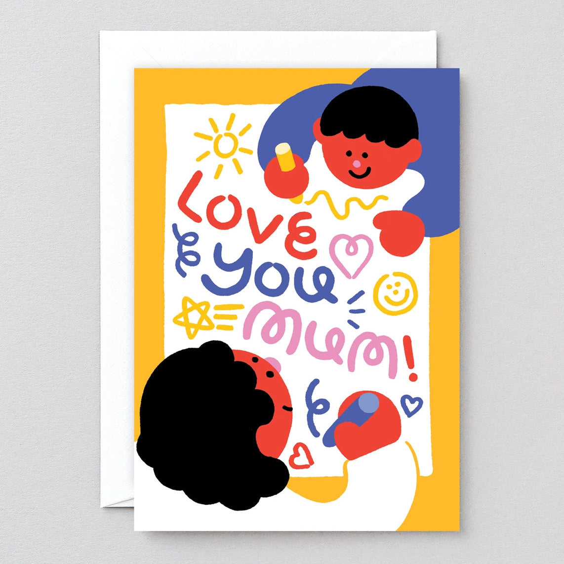 Love You Mum Colouring Card