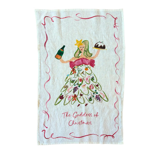 Dinette Linen Tea Towel - Goddess of Christmas