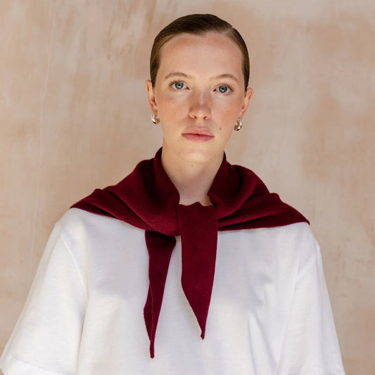 TBCo Merino Wool Triangle Scarf - Burgundy