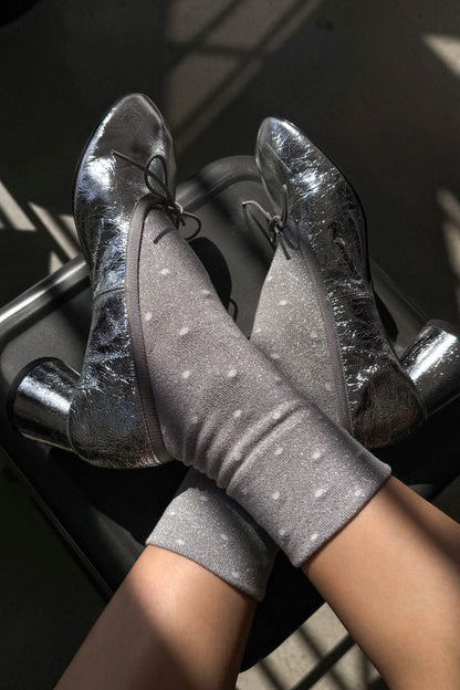 Le Bon Shoppe Glitter Sneaker Socks - Silver