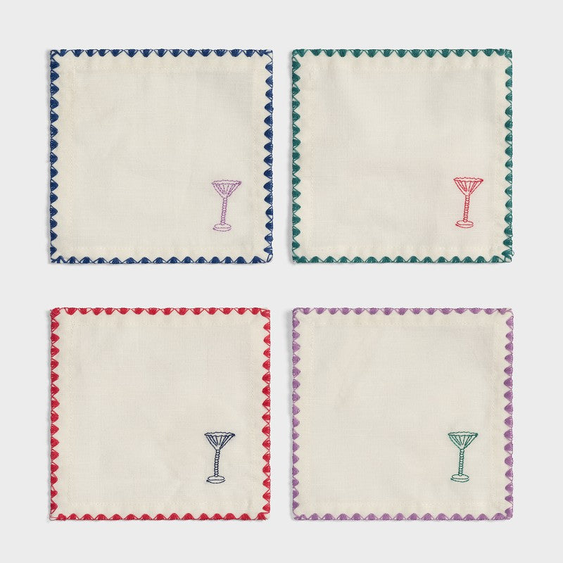 Zigzag Cocktail Napkins - Set of Four